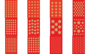 Herma Kerstdecoratie Stickers 'Sterren', Geassorteerd, Goud