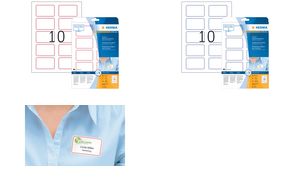 HERMA zelfklevende naametiketten 80 x 50 mm, acetaat-zijde, rode rand