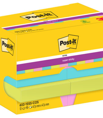 Post-it zelfklevende notitieblokjes super sticky, 47,6 x 47,6 mm