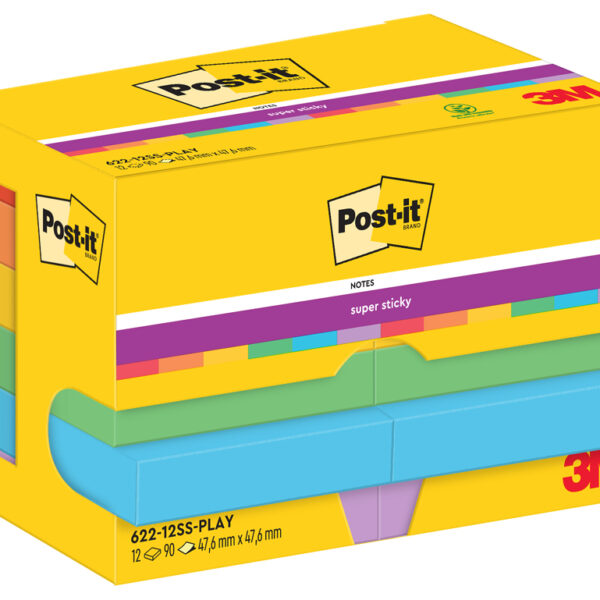 Post-it Super Sticky plaknotities 47,6 x 47,6 mm Playful Collection
