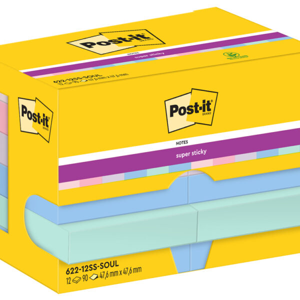 Post-it Super Sticky notes zelfklevende notitieblokjes, 47,6 x 47,6 mm