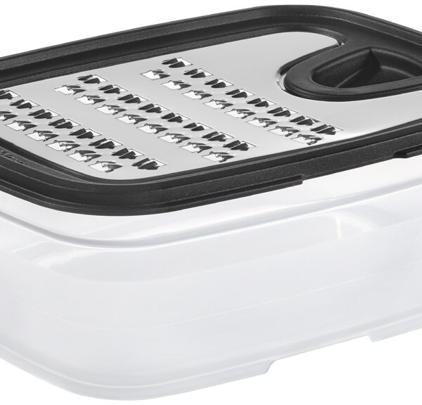 GastroMax rasp met opvangbak, transparant/zwart