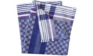 HYGOSTAR geruite handdoek, blauw-wit geruit