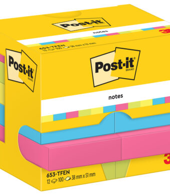 Zelfklevende notitieblokken, 51 x 38 mm, energieke kleuren