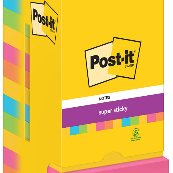 Post-it Zelfklevende notitieblokjes super sticky, 76 x 76 mm, Carnival