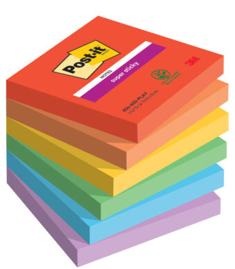 Post-it Super Sticky Notes 76x76mm Playful kleuren