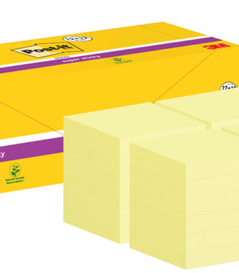 Post-it Haftnotizen super sticky geel, 76 x 76 mm, 24 blokken in dispenserdoos