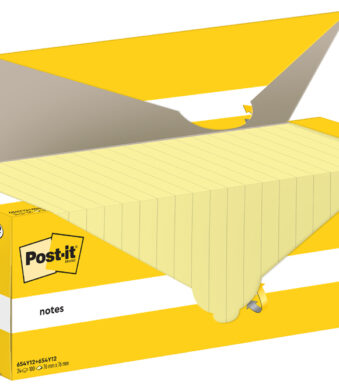 Post-it Zelfklevende notitieblokjes 76 x 76 mm, geel, 12+12 GRATIS