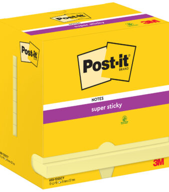 Post-it Zelfklevende notitieblokjes super sticky, 127 x 76 mm, geel