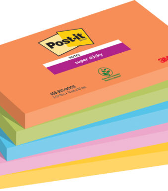 Post-it Haftnotizen super sticky, 127 x 76 mm, Boost collectie, 5 blokken