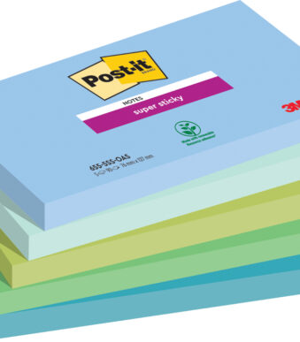 Post-it Zelfklevende notitieblokjes super sticky, 127 x 76 mm, Oasis collectie