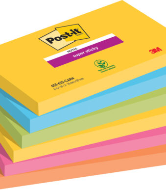 Post-it Super Sticky plaknotities 127x76 mm, Carnival kleuren