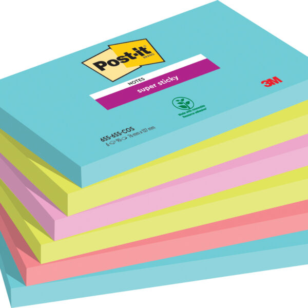 Post-it Zelfklevende notitieblokken super sticky, 127 x 76 mm, Cosmic