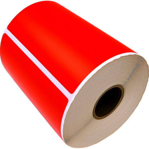 Rillprint Rolletiketten Zebra, 102 x 152 mm, rood