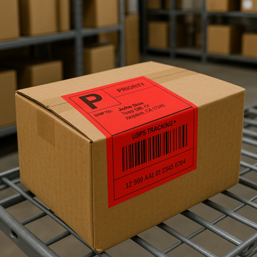 Rillprint Rolletiketten Zebra, 102 x 152 mm, rood