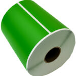 Rillprint etiketrollen voor Zebra printer, 102 x 152 mm, groen