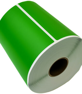 Rillprint etiketrollen voor Zebra printer, 102 x 152 mm, groen