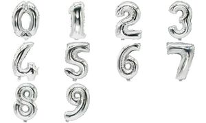 PAPSTAR folieballon ´Cijfers´, cijfer: 9, zilver