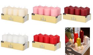 Rode stompkaars, diameter 50 mm, set van 8