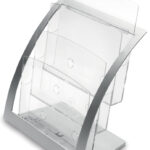 Deflecto folderhouder Contemporary A4 zilver, 3 vakken, staand