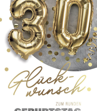 SUSY CARD Verjaardagskaart 'Folieballonnen' - 30e Verjaardag