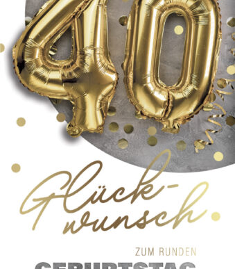 SUSY CARD Verjaardagskaart 'Folieballonnen' - 40e verjaardag