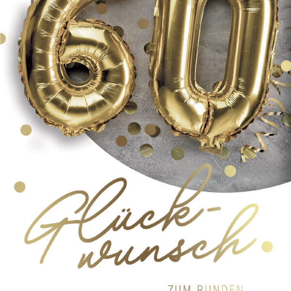 SUSY CARD Verjaardagskaart 'Folieballonnen' - 60e verjaardag