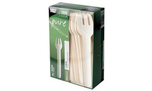 PAPSTAR papieren vorken 'pure', lengte: 155 mm, wit