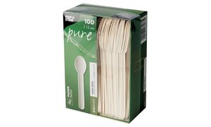 PAPSTAR papieren-koffielepel 'pure', lengte: 130 mm, wit