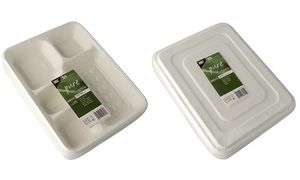 PAPSTAR suikerriet-deksel voor menu tray 'pure'