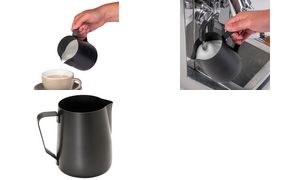 APS melk-/universele kan, roestvrij staal zwart, 0,8 l