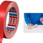 tesa Verpakkingstape 60404, 19 mm x 66 m, rood