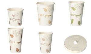 PAPSTAR kartonnen drinkbeker 'pure' ZERO, 0,1 l, beige/lila