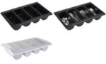 APS Bestekbak GN 1/1 met 4 vakken, zwart