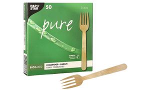 PAPSTAR Fingerfood-vork 'pure', 120 mm, naturel PAPSTAR Fingerfood-vork 'pure', 120 mm, naturel