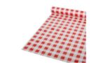 Rode tafelkleed van folie, geruite patroon, 800 mm breed, 50 m lang