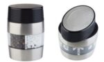 APS FLIPMILL 2-in-1 zout- en pepermolen, zilver/transparant