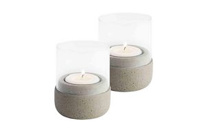 APS Windlichten ELEMENT, grijs, set van 2