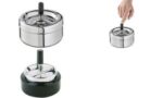 APS Draai-asbak PUSH, zilver/zwart