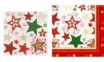 Servetten met Kerstster-motief, wit