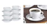 Esmeyer koffie-kopjes 'Bistro', set van 6, wit