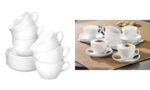 Esmeyer Cappuccino-kopjes 'Bistro', set van 6, wit