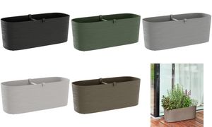 Bloembak 'Paros', breedte: 500 mm, zandkleur.