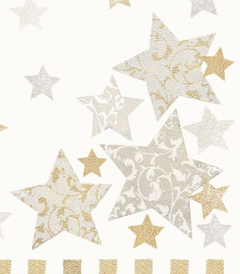 PAPSTAR kerstservetten Stardust crème 40x40cm