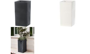 Hoge plantenbak 'Schio Cubo Alto 80', antracietkleur.