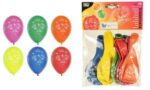 PAPSTAR luchtballonnen 'Happy Birthday', kleuren assorti