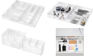 Helit lade-organizer set, transparant, 13-delig met anti-slip pads