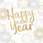 Servetjes met 'Gelukkig Nieuwjaar' motief