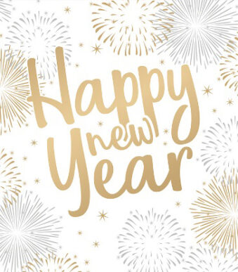 Servetjes met 'Gelukkig Nieuwjaar' motief