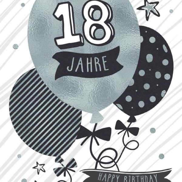 CACTUS verjaardagskaart 'Luchtballon' - 18e verjaardag